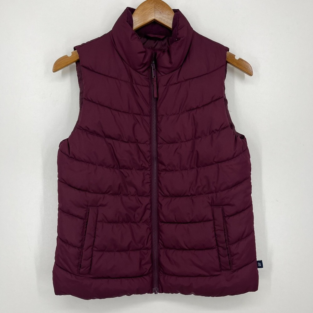 Gap Puffer Vest Women's Size XS Purple Full Zip Cold Control Water Resistant